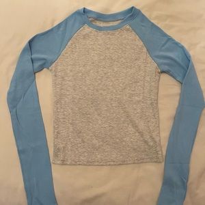 Blue and grey top